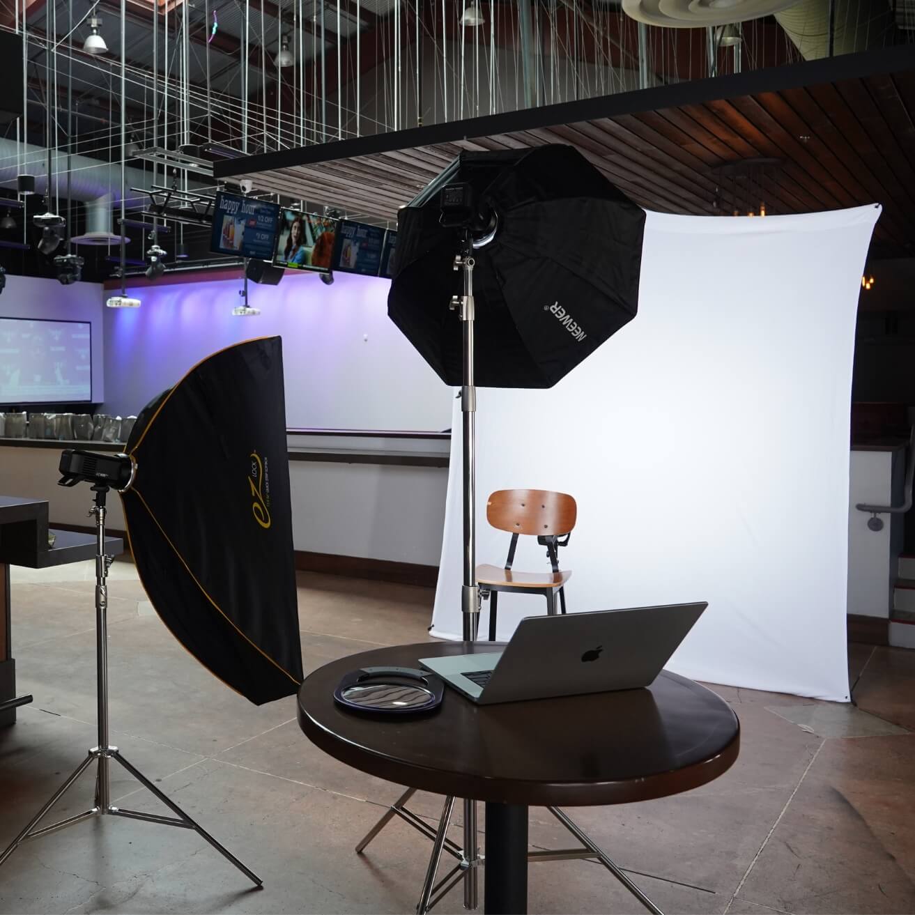 professional headshot booth set up at your office