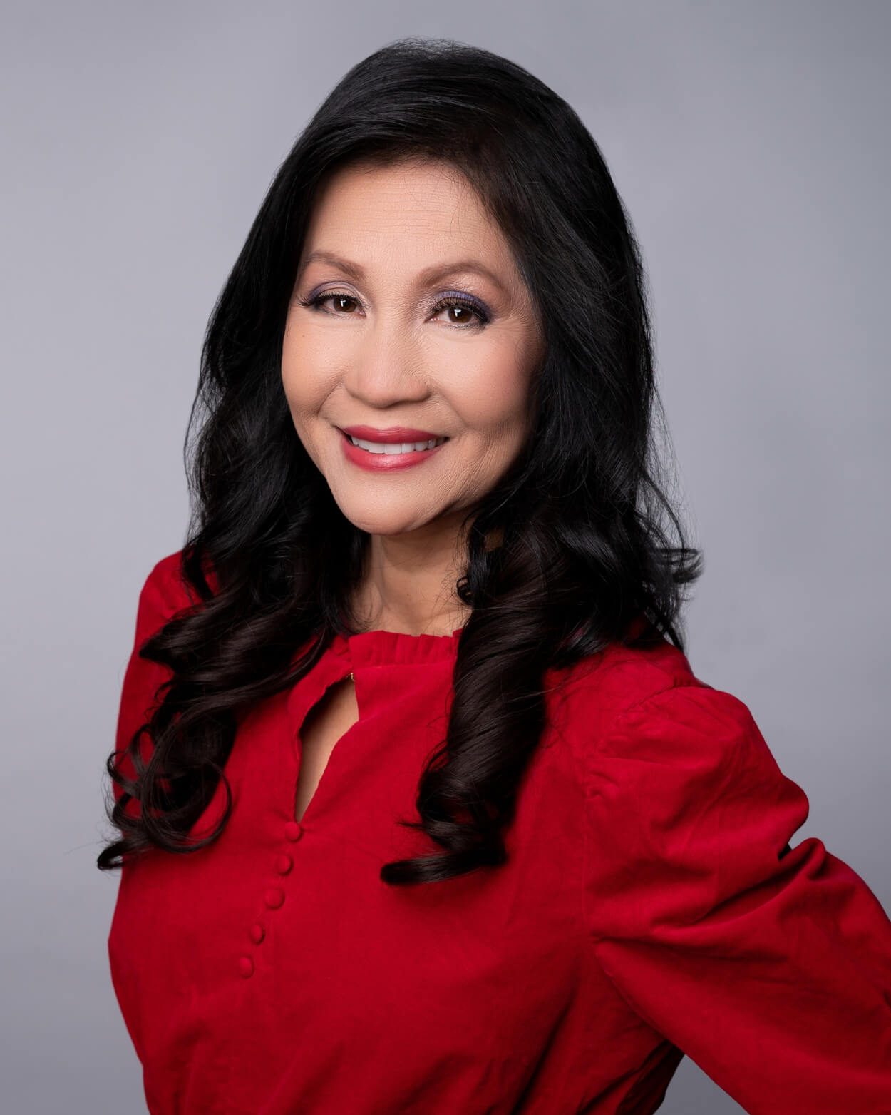 corporate headshot photography with red dress (1) corporate headshot example with red dress
