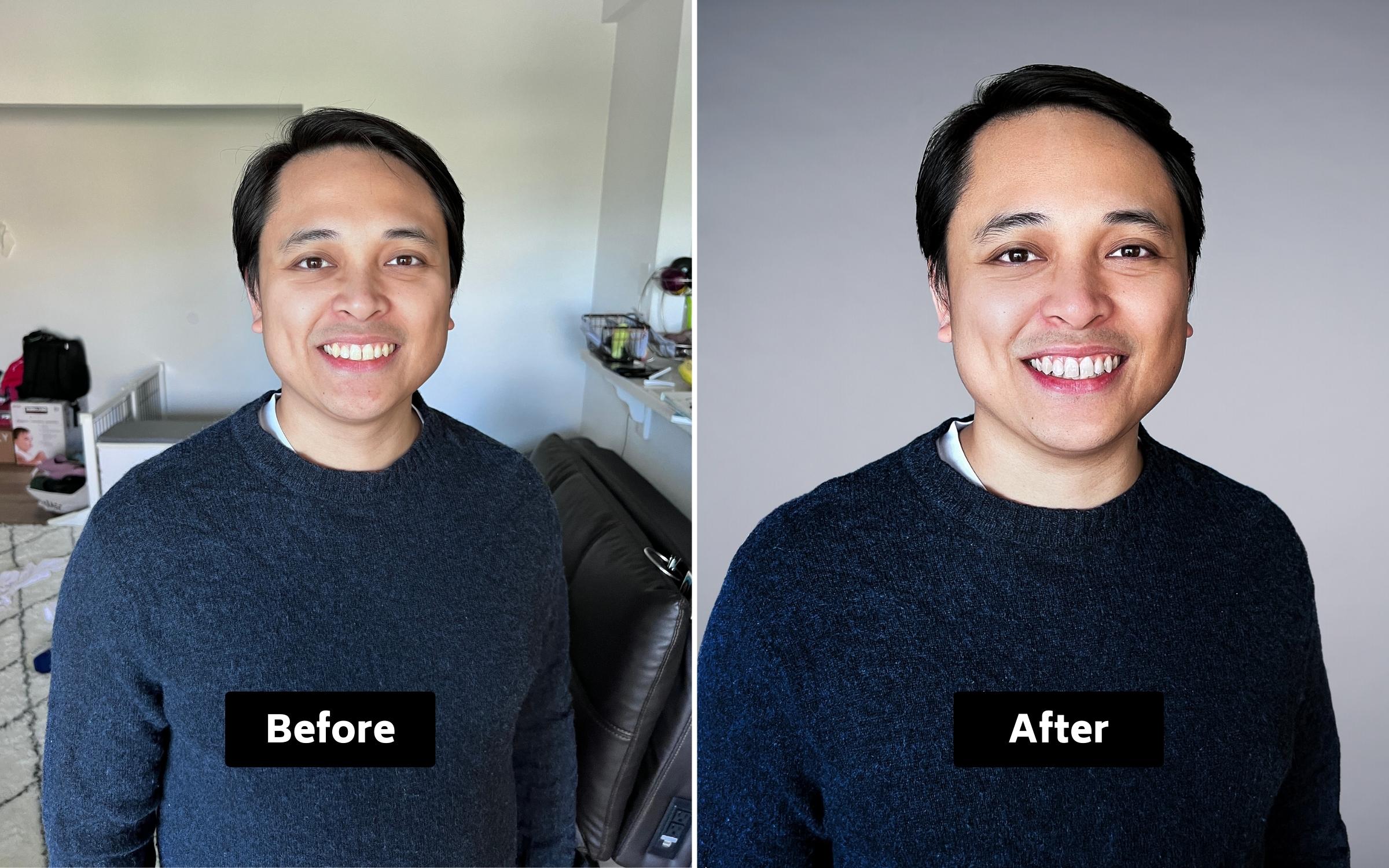 virtual headshot before and after example