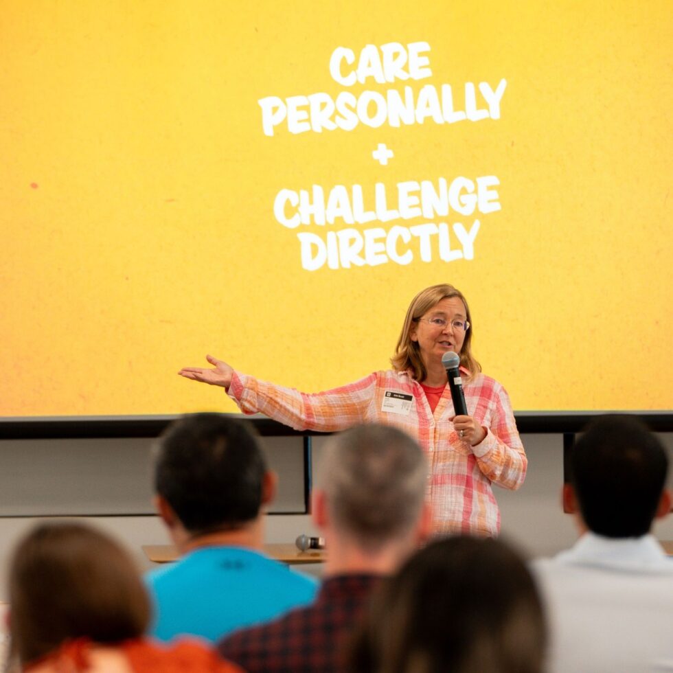 corporate event photography of a speaker