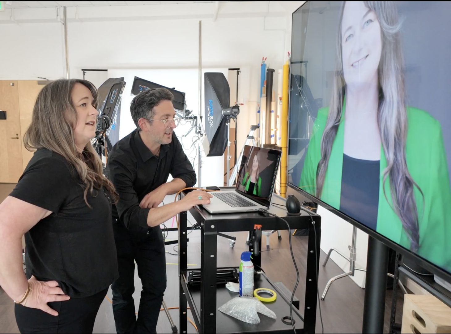 bts client looking at photo
