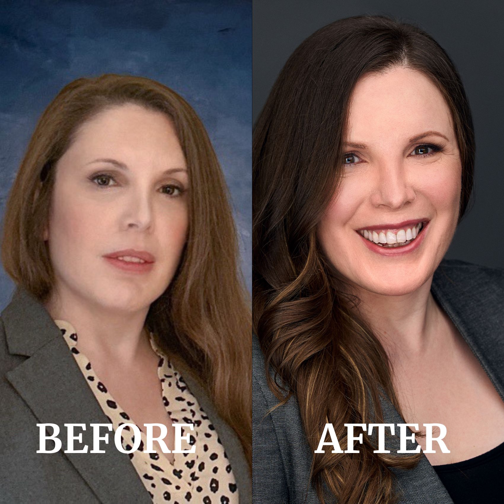 professional headshots before and after