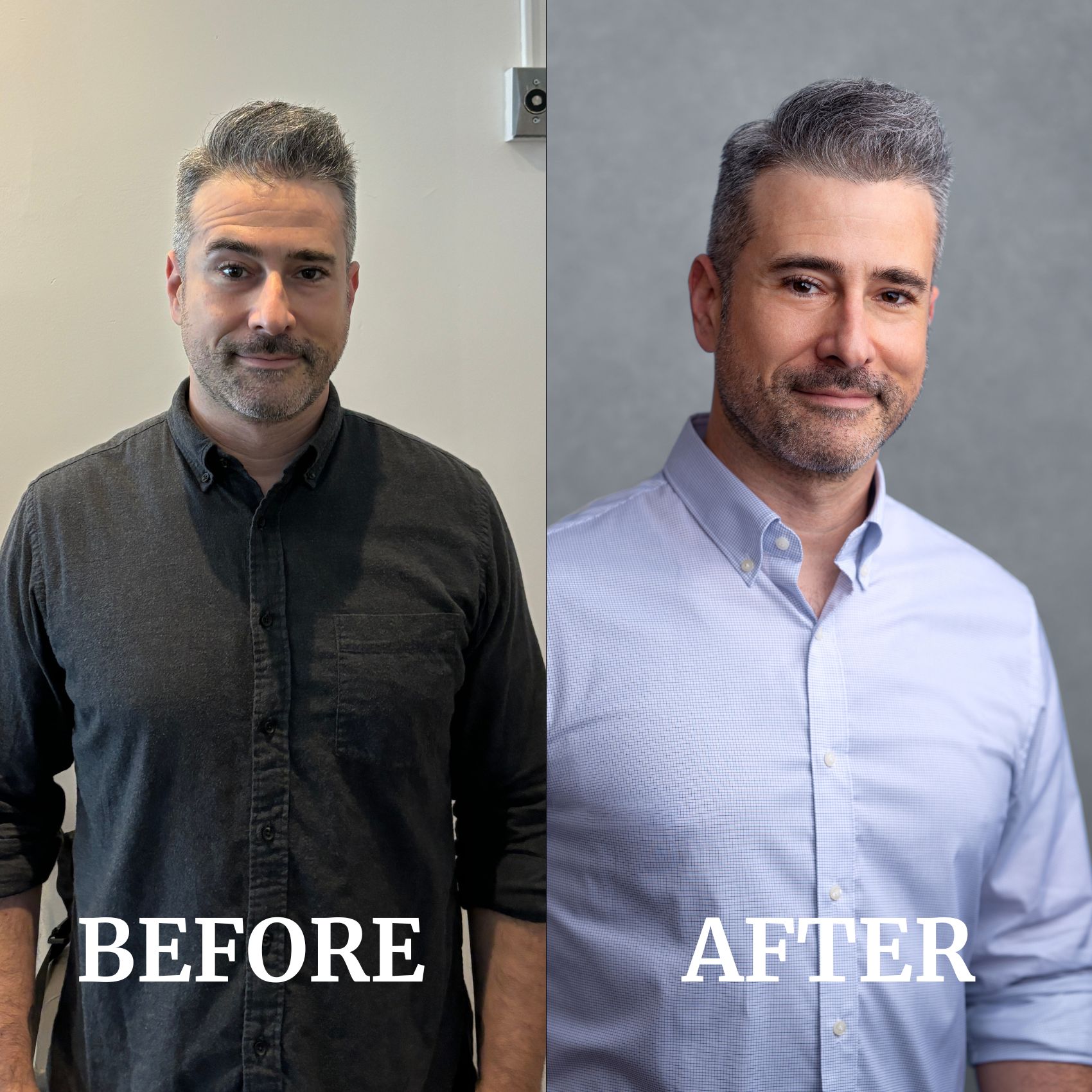 professional headshots before and after